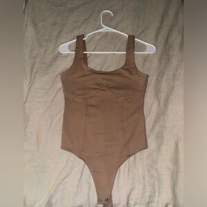 NWOT Abercrombie corset tan bodysuit size small